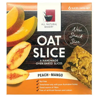 All Natural Bakery Oat Slice Peach & Mango 240g 6pk