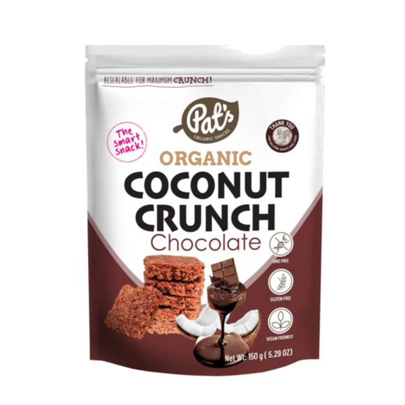 Pat's Organic Coconut Crunch CHOCOLATE 150g