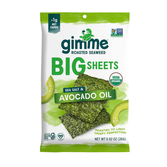 GimMe Roasted Seaweed Big Sheets Avocado Oil 7 sheets