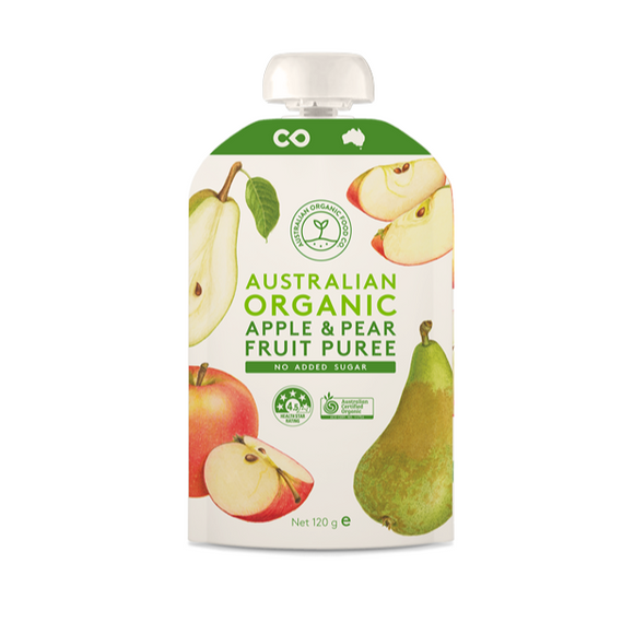 Australian Organic Food Co. Apple & Pear Fruit Puree 120g