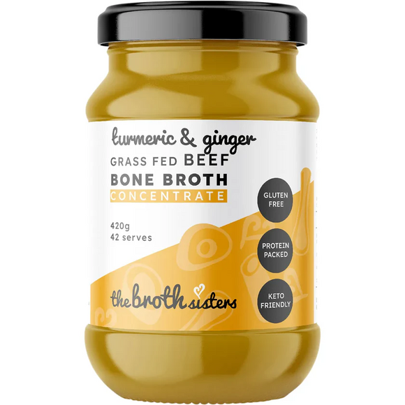 The Broth Sisters Beef Bone Broth Turmeric & Ginger 420g