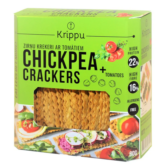 Krippu Organic Chickpea Crackers Tomato 80g